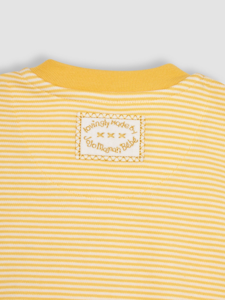 JoJo Maman Bébé Yellow Duck Appliqué Zip Sleepsuit - Image 6 of 6