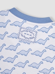 JoJo Maman Bébé Blue Dinosaur Footless Sleepsuit - Image 3 of 3