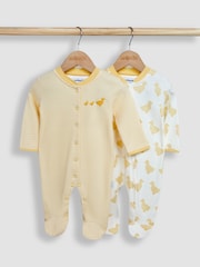 JoJo Maman Bébé Yellow Duck 2-Pack Sleepsuits - Image 2 of 5