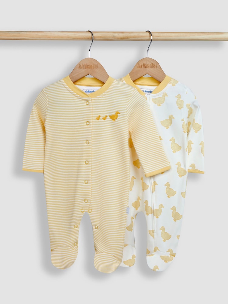 JoJo Maman Bébé Yellow Duck 2-Pack Sleepsuits - Image 2 of 5
