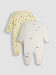 JoJo Maman Bébé Yellow Bee 2-Pack Sleepsuits - Image 4 of 8