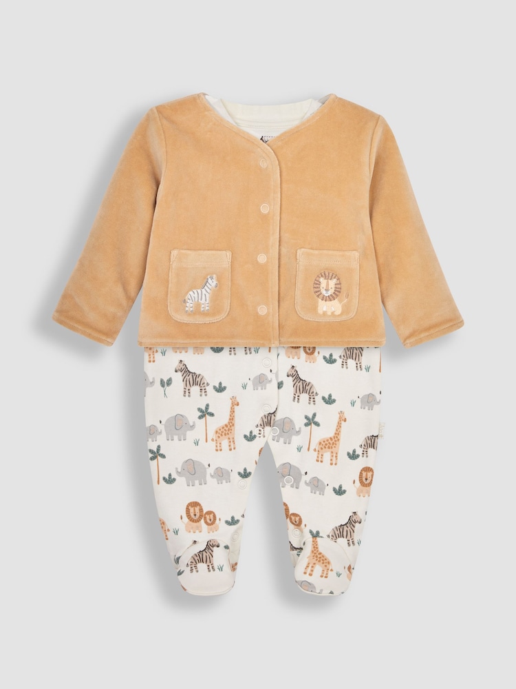 JoJo Maman Bébé Safari 2-Piece Safari Sleepsuit & Jacket Set - Image 2 of 6