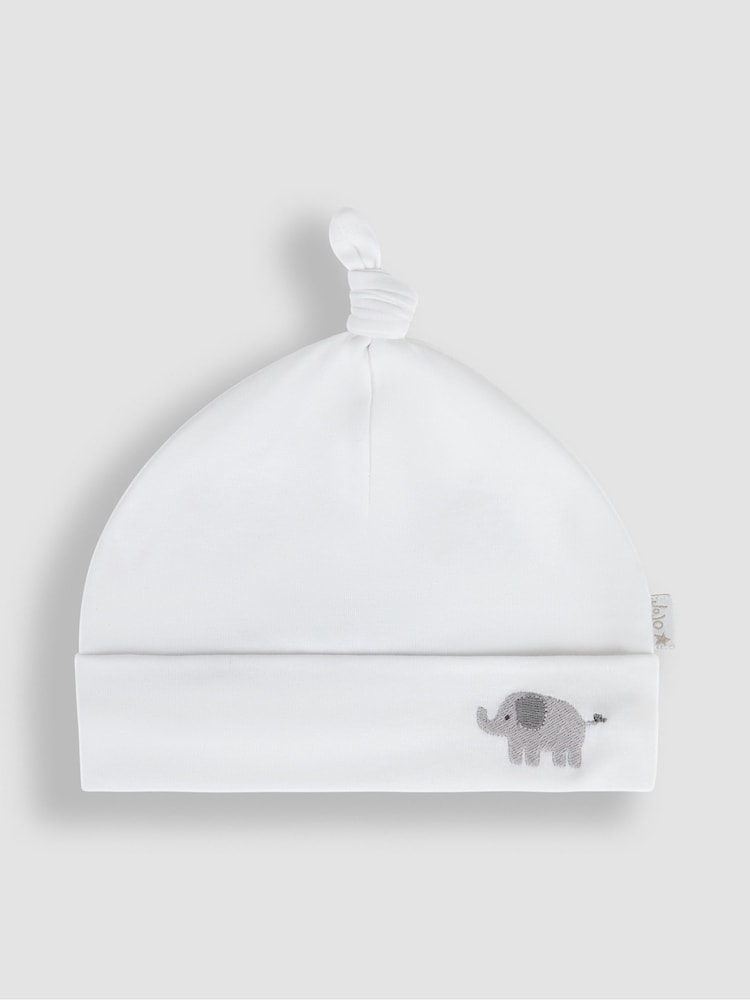 JoJo Maman Bébé White 3-Pack Sleepsuit, Hat & Bib Set - Image 4 of 7