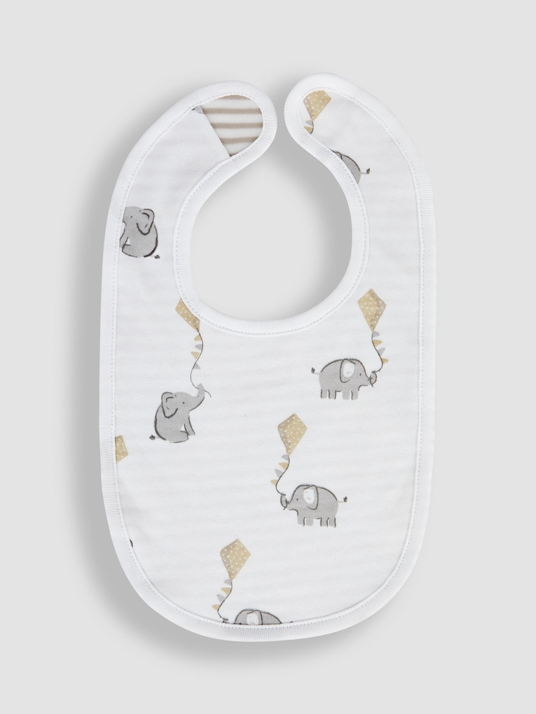JoJo Maman Bébé White 3-Pack Sleepsuit, Hat & Bib Set - Image 5 of 7