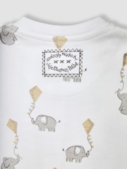 JoJo Maman Bébé White 3-Pack Sleepsuit, Hat & Bib Set - Image 6 of 7