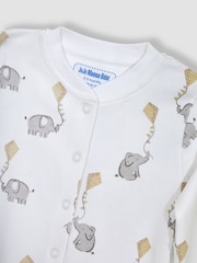 JoJo Maman Bébé White 3-Pack Sleepsuit, Hat & Bib Set - Image 7 of 7