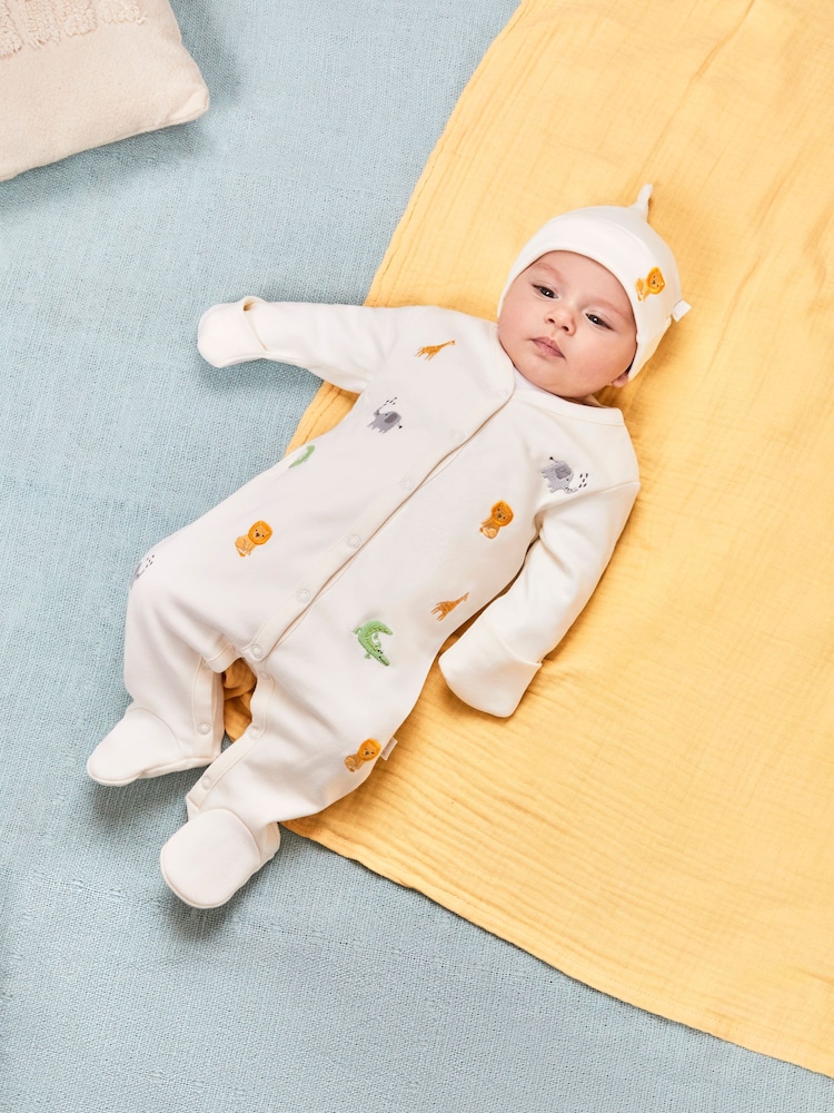 Pijamas tipo pelele de algodón bordado para bebé de Jojo Maman Bébé - Imagen 2 de 5
