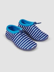 JoJo Maman Bébé Navy Blue Stripe Print Beach and Swim Shoes - Image 1 of 4