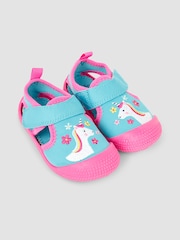 JoJo Maman Bébé Duck Egg Unicorn Beach Sandals - Image 1 of 4