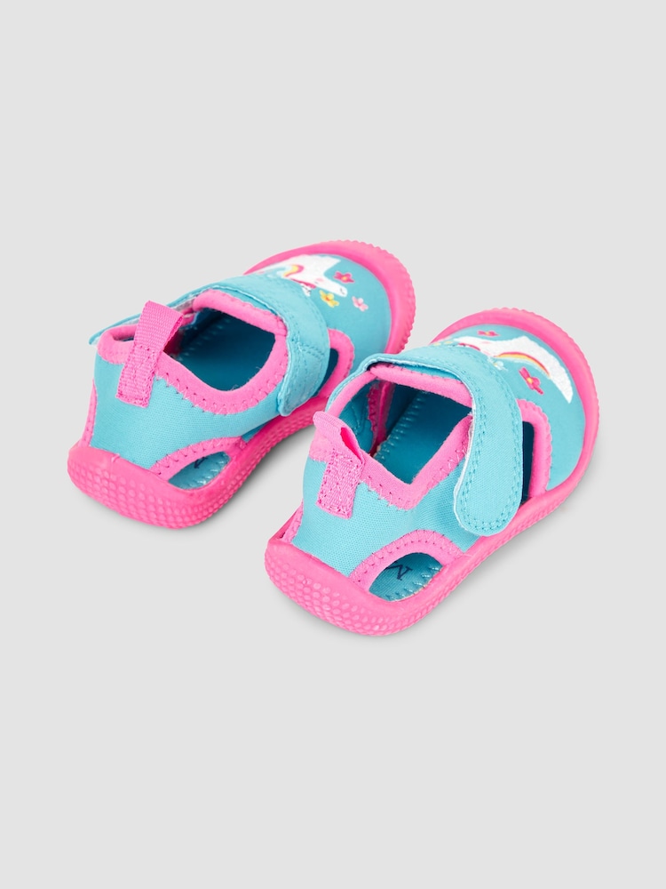 JoJo Maman Bébé Duck Egg Unicorn Beach Sandals - Image 2 of 4