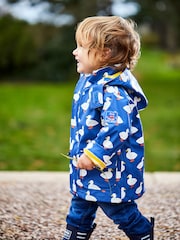 JoJo Maman Bébé Denim Blue Duck Waterproof Jacket - Image 2 of 5