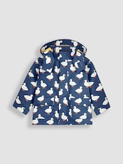 JoJo Maman Bébé Denim Blue Duck Waterproof Jacket - Image 3 of 5