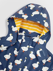 JoJo Maman Bébé Denim Blue Duck Waterproof Jacket - Image 4 of 5