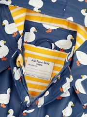 JoJo Maman Bébé Denim Blue Duck Waterproof Jacket - Image 5 of 5