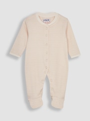 JoJo Maman Bébé Natural Giraffe Cotton Footed Animal Print Sleepsuits 3-Pack - Image 4 of 5