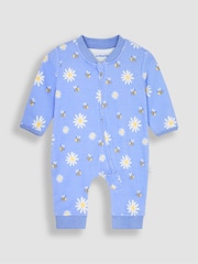 JoJo Maman Bébé Blue Bee Footless Sleepsuit - Image 1 of 3
