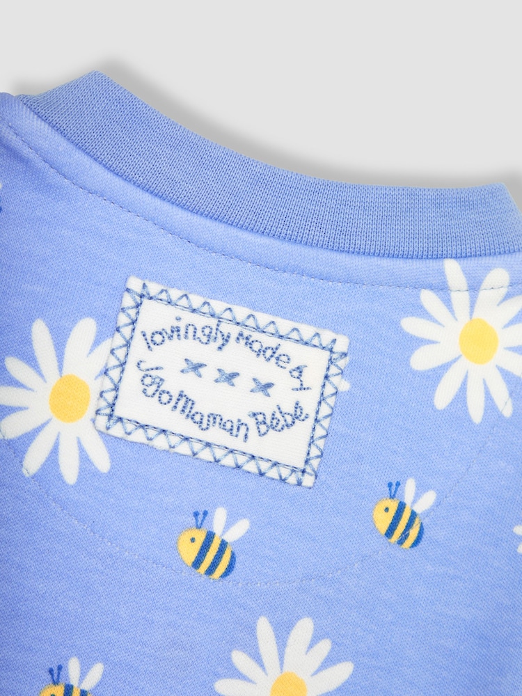 JoJo Maman Bébé Blue Bee Footless Sleepsuit - Image 3 of 3