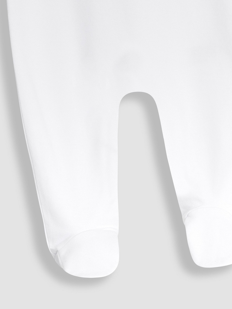 JoJo Maman Bébé White Paddington Smocked Sleepsuit - Image 5 of 5