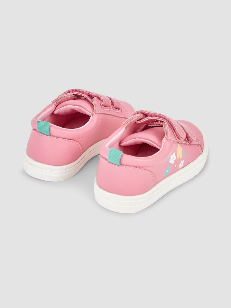 JoJo Maman Bébé Pink Leather Trainers - Image 2 of 5
