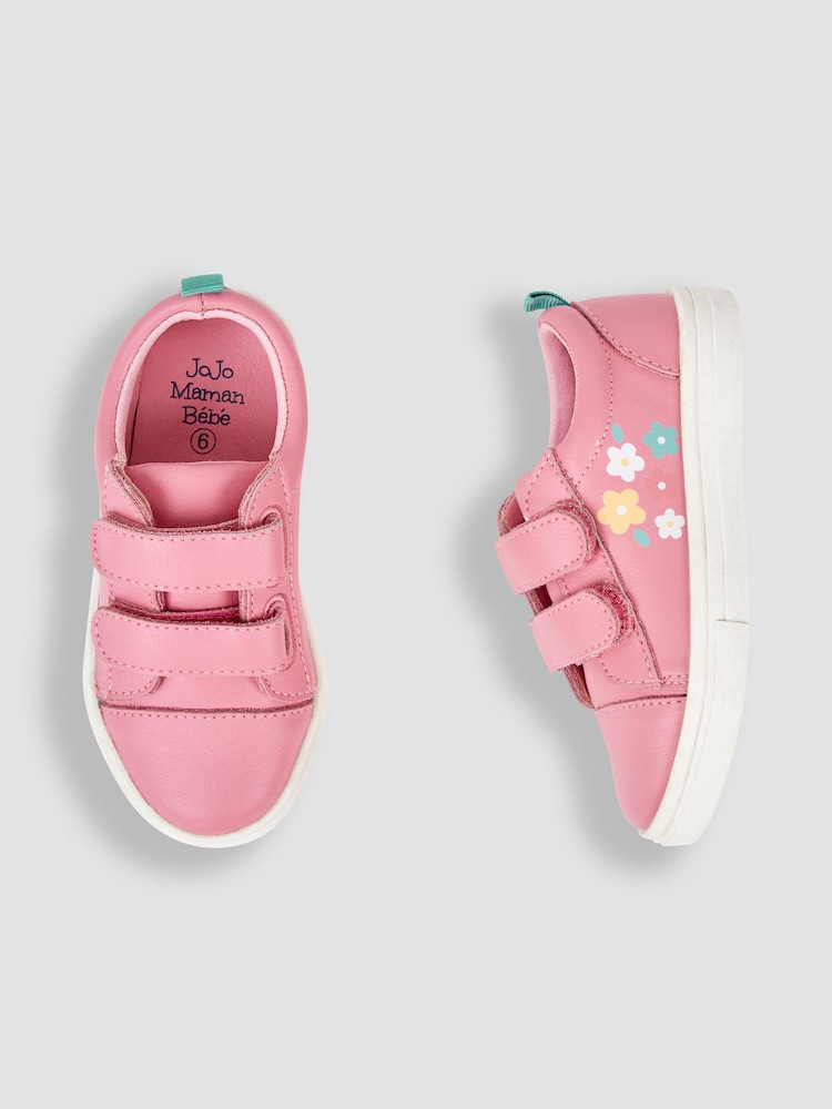 JoJo Maman Bébé Pink Leather Trainers - Image 3 of 5