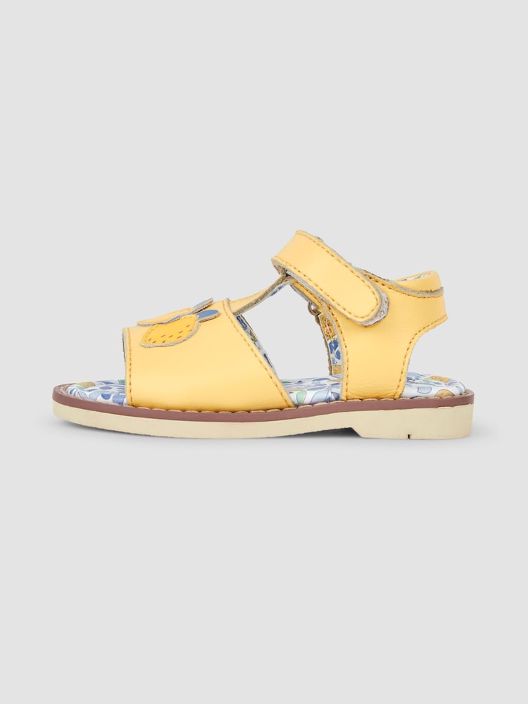 JoJo Maman Bébé Yellow Lemon Appliqué Sandals - Image 4 of 4 JoJo Maman Bébé Yellow Lemon Appliqué Sandals - Image 4 of 4
