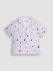 JoJo Maman Bébé Lilac Cherry Woven Pyjamas - Image 3 of 6