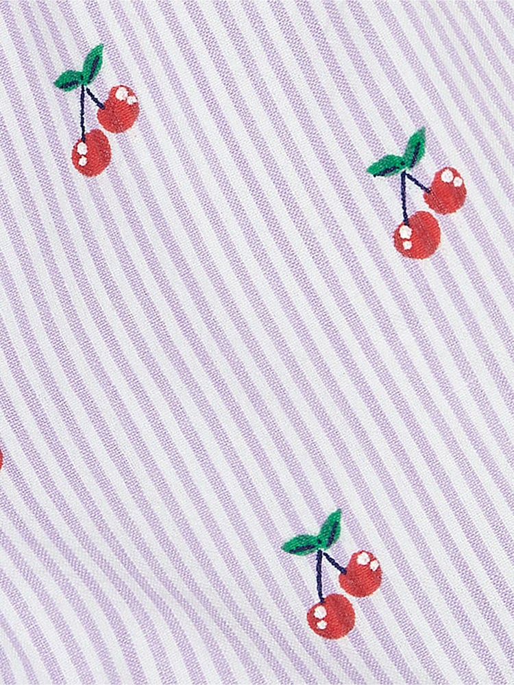 JoJo Maman Bébé Lilac Cherry Woven Pyjamas - Image 6 of 6