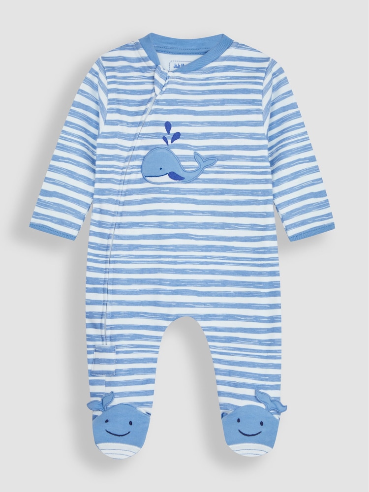 Ballena azul - JoJo Maman Bebé Pijama con apliques y cremallera - Imagen 1 de 4