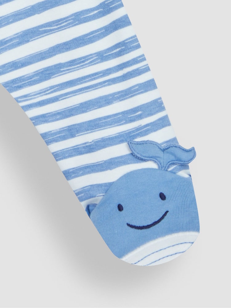 Baleine bleue - Dors-bien JoJo Maman Bébé zippé à motif appliqué - Image 3 of 4