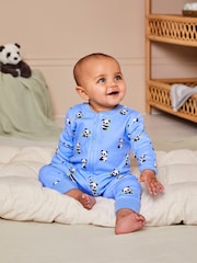 JoJo Maman Bébé Blue Print Zip Sleepsuit - Image 2 of 6