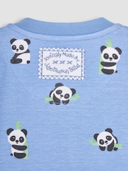 JoJo Maman Bébé Blue Print Zip Sleepsuit - Image 6 of 6