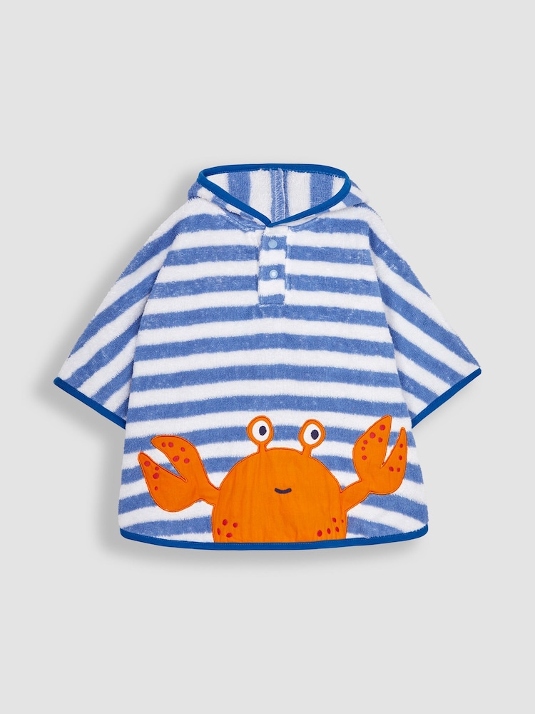 JoJo Maman Bébé Blue Crab Towelling Poncho - Image 1 of 3