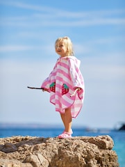 JoJo Maman Bébé Pink Strawberry Towelling Poncho - Image 1 of 4