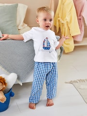 JoJo Maman Bébé White Boat Mix & Match Pyjamas - Image 1 of 5
