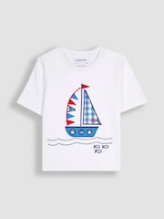 JoJo Maman Bébé White Boat Mix & Match Pyjamas - Image 3 of 5