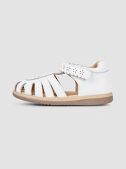 JoJo Maman Bébé White Pretty Leather Closed Toe Sandals - Image 4 of 6