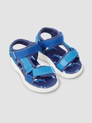 JoJo Maman Bébé Navy Blue Shark Sandals - Image 1 of 4