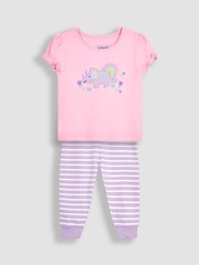 JoJo Maman Bébé Pink 2-Pack Dino Jersey Pyjamas - Image 4 of 9