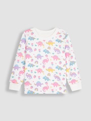 JoJo Maman Bébé Pink 2-Pack Dino Jersey Pyjamas - Image 6 of 9
