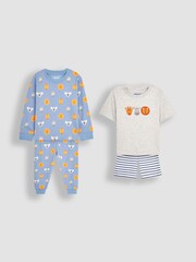 JoJo Maman Bébé Blue 2-Pack Safari Jersey Pyjamas - Image 2 of 10