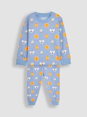 JoJo Maman Bébé Blue 2-Pack Safari Jersey Pyjamas - Image 3 of 10