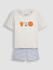 JoJo Maman Bébé Blue 2-Pack Safari Jersey Pyjamas - Image 4 of 10