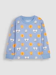 JoJo Maman Bébé Blue 2-Pack Safari Jersey Pyjamas - Image 5 of 10