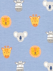 JoJo Maman Bébé Blue 2-Pack Safari Jersey Pyjamas - Image 6 of 10