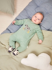 Cebra verde - JoJo Maman Bebé Pijama con apliques y cremallera - Imagen 1 de 6