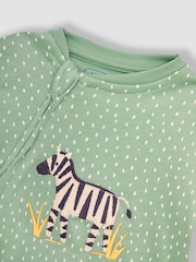 Cebra verde - JoJo Maman Bebé Pijama con apliques y cremallera - Imagen 5 de 6