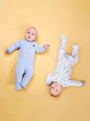 JoJo Maman Bébé Blue Safari Sleepsuits 2 Pack - Image 1 of 7