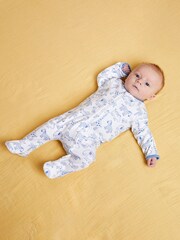 JoJo Maman Bébé Blue Safari Sleepsuits 2 Pack - Image 2 of 7