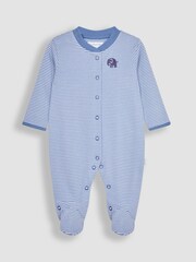 JoJo Maman Bébé Blue Safari Sleepsuits 2 Pack - Image 5 of 7