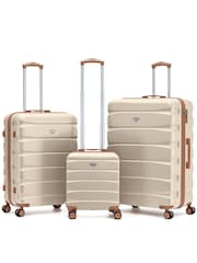 Flight Knight Pastel Cream 45x36x20cm easyJet Free Underseat Hand Luggage Cabin Case + Medium & Large Checked Baggage Hold Luggage - Image 1 of 1